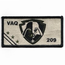 4&quot; Navy VAQ-209 Darth Vader Mask Pilot Name Tag Desert Embroidered Jacket Patch - £27.96 GBP