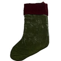 Pottery Barn Crushed Velvet Christmas Stocking Green OS New with tags - $453.21 MXN