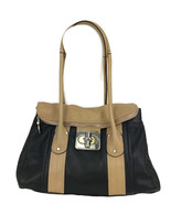 B. Makowsky Black Tan Rockefeller Glove Leather Medium Flap Satchel Reta... - $81.40