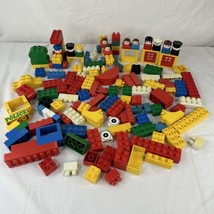 Vtg Lego Duplo - Assorted Bulk Pieces Brick Parts &amp; 11 Figures Police Dog Cars - £77.66 GBP