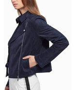 New Women Suede Jacket Navy Blue Handmade Leather Lambskin Stylish Casua... - €118,02 EUR+