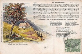 Gruss Aus Dem Erzgebirge~Ore Mountains~Dar Duglbärbaam German SONG~1912 Postcard - £4.55 GBP