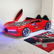  AERO EXTREME Twin Race Car Bed with LED Lights &amp; Sound FX, FREE Mattress - $1,899.00