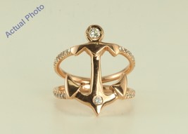 14k Rose gold Fashionable Anchor designed ring (0.42 Ct G-H,SI1-2) - £663.60 GBP