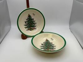 Pair of Spode CHRISTMAS TREE Coupe Cereal Bowls Made in England - $49.99