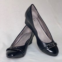 Life Stride Black Shoes Women&#39;s 7.5 Comfort Ballet Wedge Patent Leather ... - $35.64