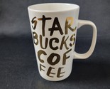 Starbucks Coffee 2015 White Gold Graffiti Lettering Latte Tall Mug 16oz ... - £7.77 GBP