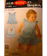 SIMPLICITY E1862 Babies Dresses Sewing Pattern Size A: PREMIE, XS, S, M, L - £4.61 GBP