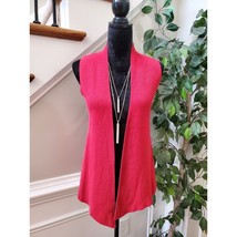 Chico&#39;s Women&#39;s Red 100% Cotton Sleeveless Open Front Cardigan Sweater S... - $23.76