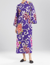 NWT New Designer Natori Caftan Zip Robe Samarkand XS Silky Purple White Pink Red - £143.39 GBP