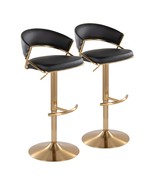 LumiSource Jie Barstools: Gold &amp; Black Swivel Set - $633.72 CAD