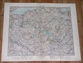 1908 ORIGINAL ANTIQUE MAP OF MECKLENBURG GERMANY SCHWERIN ROSTOCK / 1:50... - $25.01