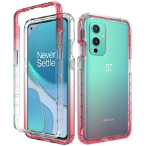 PINK Two Tone Transparent Shockproof Case Cover for OnePlus 9 Pro - £6.10 GBP