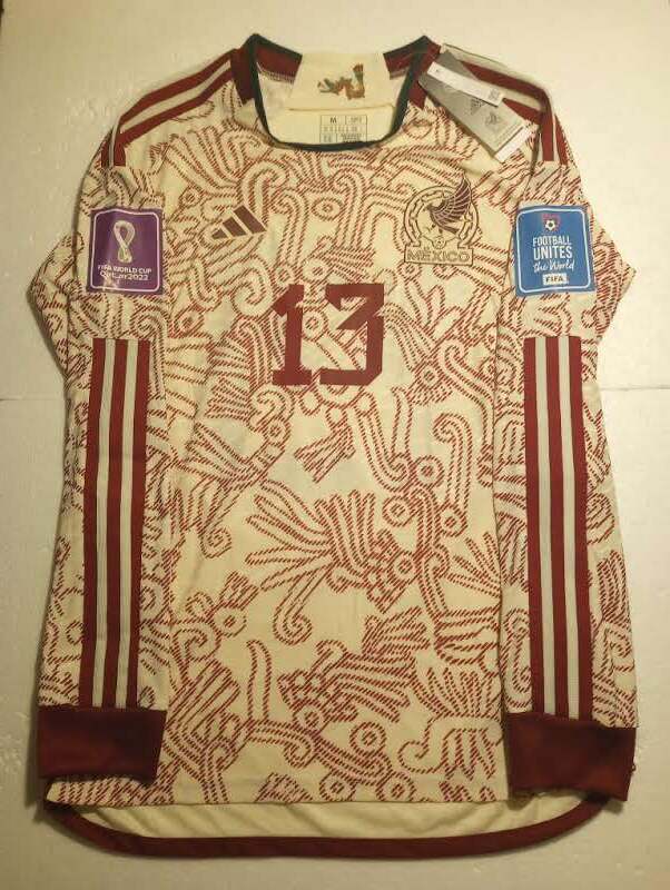 Guillermo Ochoa Mexico 2022 World Cup Qatar Match Away Long Sleeve