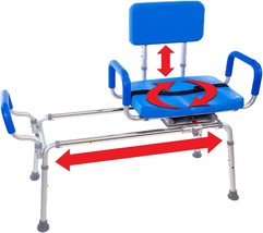 Carousel Sliding Shower Chair Transfer Bench With Swivel Seat, Bariatric... - $580.99