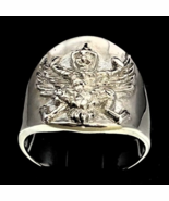 Sterling silver ancient symbol ring Garuda Hindu Bird Indonesia flag hig... - $108.66 CAD