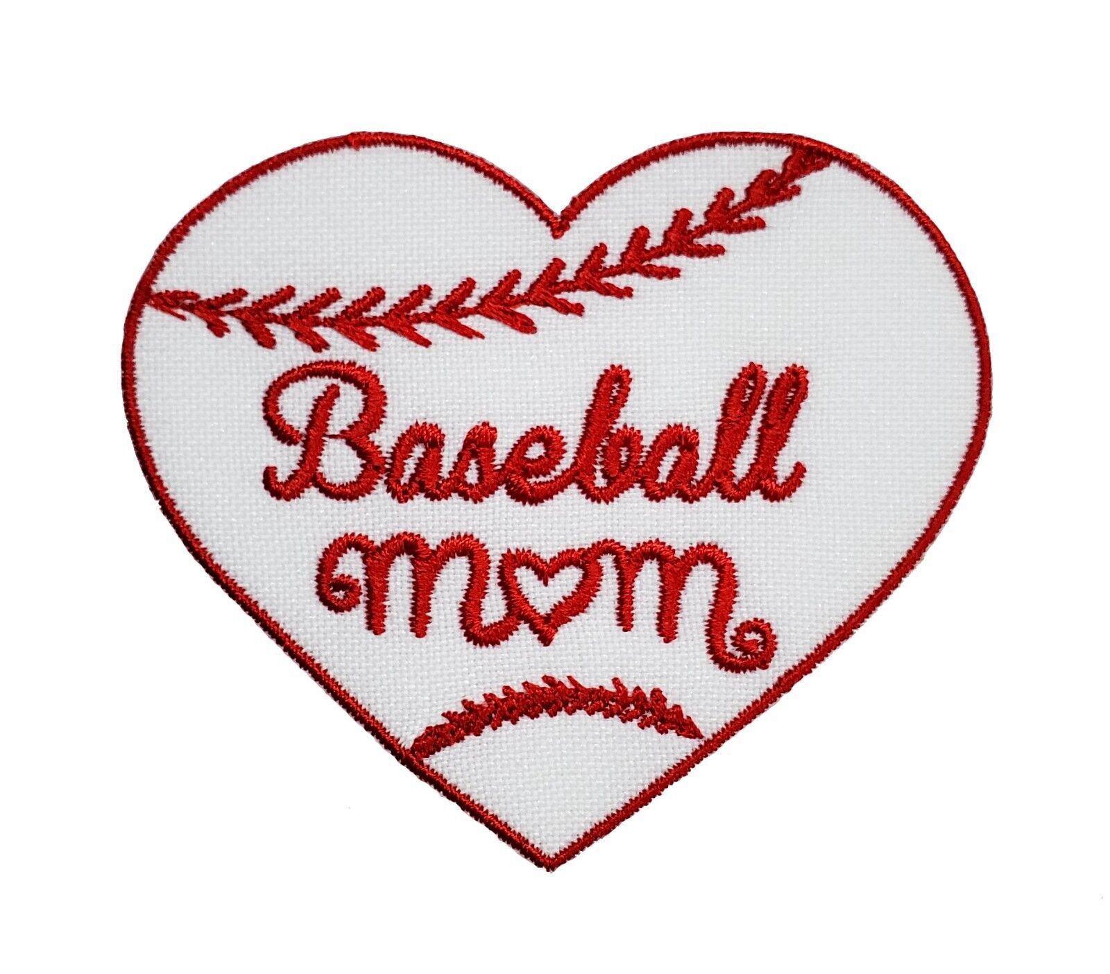 Primary image for Baseball Mom Baseball Heart Embroidered Applique Iron/Sew On Patch Sports Play