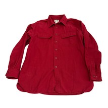 L.L Bean Signature 1933 Chamois Cloth Shirt Size Large Regular Dark Red ... - $33.66