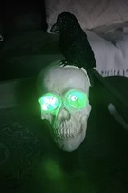 Gothic Crow Sitting on Skull with LED Lights (a) - £62.27 GBP