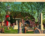 Old Swede Church Wilmington Delaware DE UNP Unused Linen Postcard A7 - £2.32 GBP