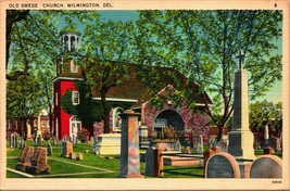 Old Swede Church Wilmington Delaware DE UNP Unused Linen Postcard A7 - £2.33 GBP