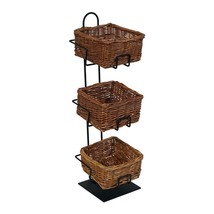 Cr0620-3B-Mb 3-Tier 3 Square Willow Basket Counter Display Rack,Brown - £45.13 GBP