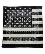 Black/ Off White American US Star Stripe Flag Paisley Bandana Face Mask ... - $8.45