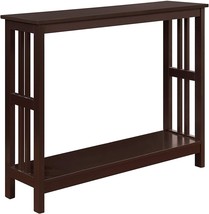 Mission Console Table With Shelf By Convenience Concepts In Espresso. - £67.85 GBP