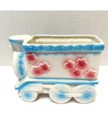 Vintage Inarco Japan Baby Train Planter 3D Ceramic Painted Blue and Pink... - £10.57 GBP