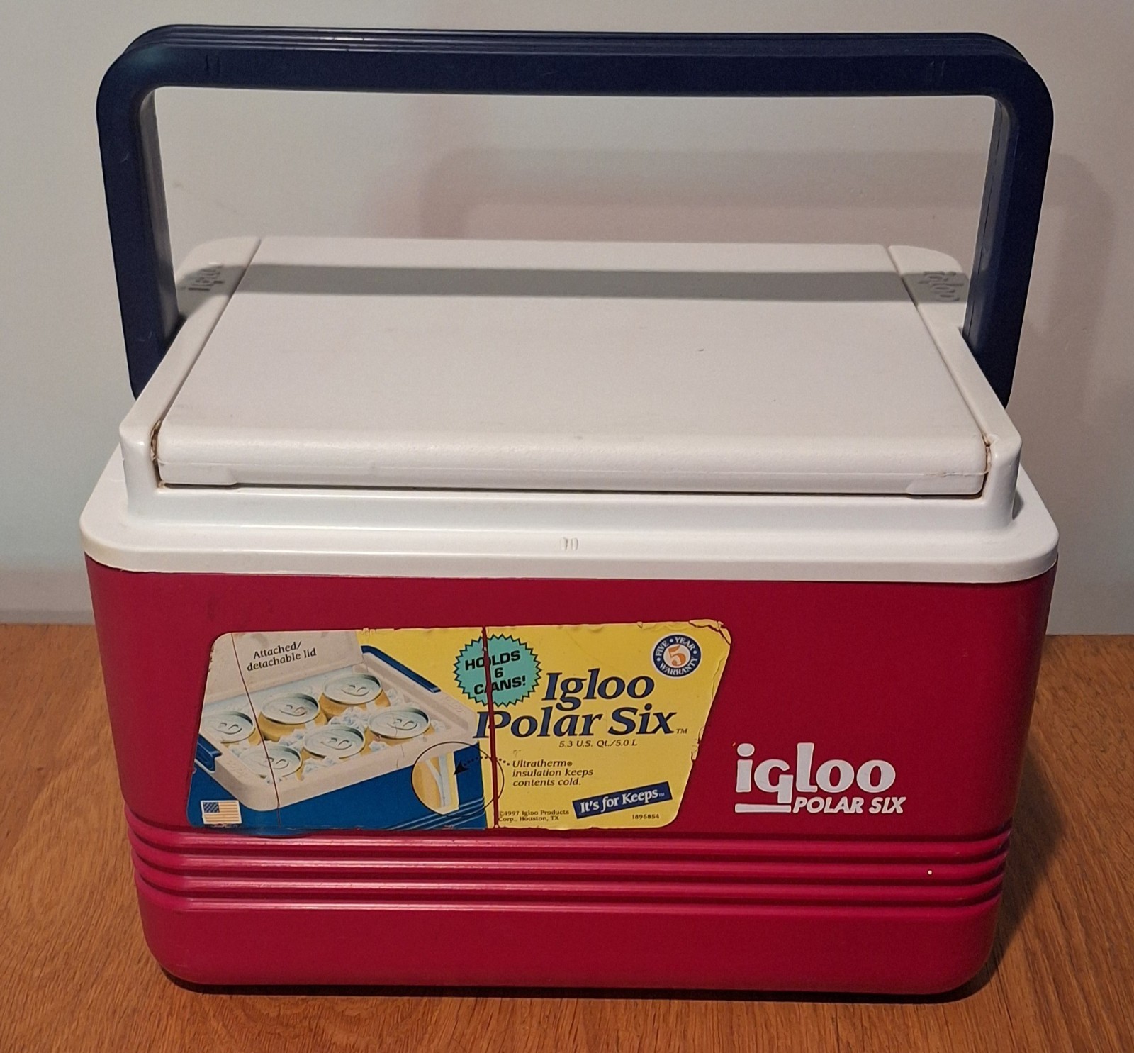 Vintage Red Igloo Polar 6 Pack Soda Cooler Lunchbox 6-Pack 10" X 8" Item image 3