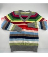 Gap Sweater Womens Medium Colorful Striped Multicolor V-Neck Pullover Long - $29.18 CAD