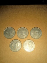 Lot of 5 1988 Benito Juarez 50 Pesos Circulated Coins - $10.99