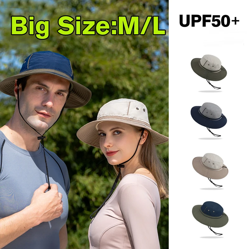 Big Size Quick-drying Bucket Hat Unisex Lovers Hiking Boonie Hat Anti UV... - £15.89 GBP