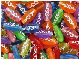 BeadTin 17mm Oval Alpha Beads - Arrow &amp; Hearts (50pcs) - Color &amp; Finish ... - $2.39