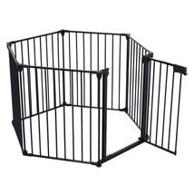 150&#39; Adjustable Metal Safety Gate: 6-Panel Play Yard Fireplace Stairs - $169.20 CAD