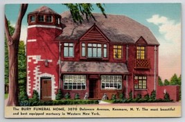 Mortuary Bury Funeral Home Kenmore NY Modeled From Shakespeare Postcard B50 - $12.95