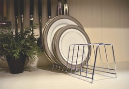 Stainless Steel Plate Rack Dish Rack Plate Stand FOR Kitchen 140 X 320 X 130 mm - £22.67 GBP