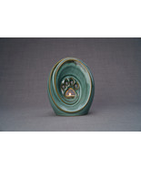 Paw Pet Urn for Ashes - Oily Green Melange | Ceramic | Handmade - $359.76 CAD+