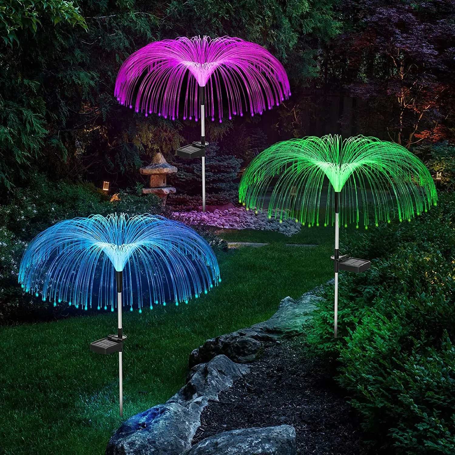 Outdoor Jellyfish LED Solar Garden Lights Waterproof  Street Lawn Yard Decor Lig - £57.41 GBP