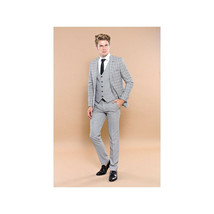 Men 3pc European Vested Suit WESSI by J.VALINTIN Extra Slim Fit JV44 Houndstooth image 7