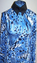 Royal Blue Black and White Textured Animal Print Lycra Stretch Fabric 42 x 58 in - £17.54 GBP