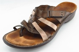 Clarks Flip Flops Brown Leather Women Shoes Size 11 Medium - £15.44 GBP