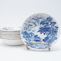 Set of 8 Wedgwood Countryside Blue Enoch Vintage 5&quot; Fruit Bowls England China - £25.34 GBP