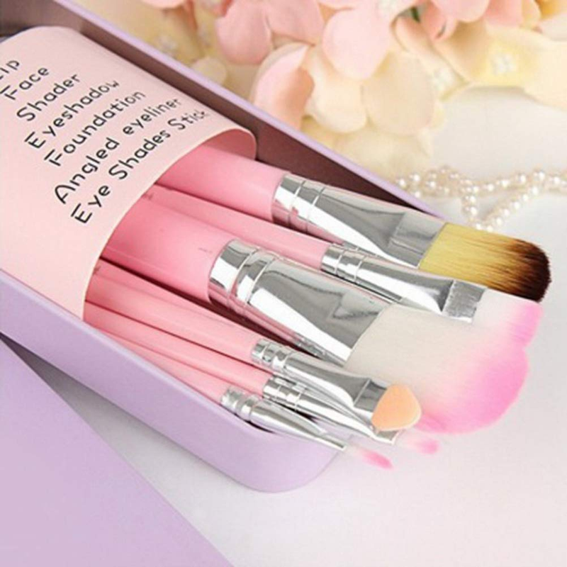 Pimoys Children Makeup Brushes, 7Pcs Makeup Brush Set Foundation Eyebrow Eyeline Item image 5