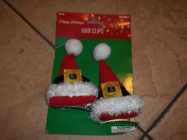 2 Santa hat hair clips brand new in original package new lower price - $15.50