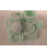 Homemade Crochet Baby Booties in Light Green Color - £14.70 GBP