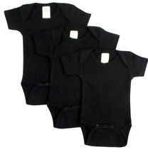 Bambini Small (6-12 Months) Unisex Black Onezie (Pack of 3) 100% Cotton Black - £16.18 GBP