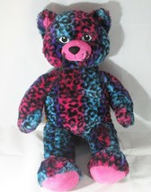 Build A Bear Workshop Leopard Print Cat Plush 18&quot; Pink-Purple-Blue - £14.70 GBP