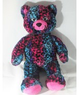 Build A Bear Workshop Leopard Print Cat Plush 18&quot; Pink-Purple-Blue - $25.35 CAD