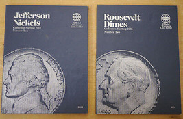 Lot of 2 Whitman Coin Folders 1965 Roosevelt Dimes 1962 Jefferson Nickels - $24.99